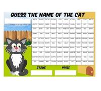 A3 Guess The Name of the Cat Fundraising Scratchcard Match and Win card