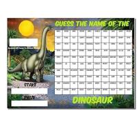 A3 Guess The Name of the Dinosaur Fundraising Scratchcard Match and Win card