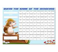 A3 Guess The Name of the Hedgehog Fundraising Scratchcard Match and Win card