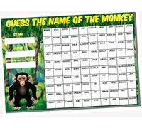 A3 Guess The Name of the Monkey Fundraising Scratchcard Match and Win card