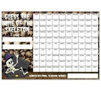 A3 Guess The Name of the Skeleton Halloween Fundraising Scratchcard Match and Win card