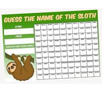 A3 Guess The Name of the Sloth Fundraising Scratchcard Match and Win card