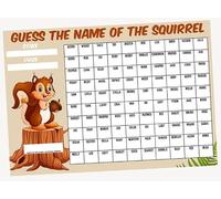 A3 Guess The Name of the Squirrel Fundraising Scratchcard Match and Win card