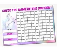 A3 Guess The Name of the Unicorn Fundraising Scratchcard Match and Win card