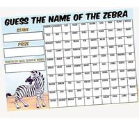 A3 Guess The Name of the Zebra Fundraising Scratchcard Match and Win card