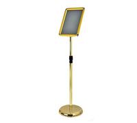 A3 Heavy Duty Sign Holder Poster Stand, Adjustable Menu Display Stand Floor Standing Sign Holder, Menu, Ads, Sales, Notice, Signage Display Stand A4 Gold Rounded-corner style