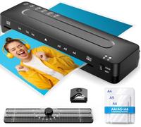 A3 Laminator Machine Laminating Machine, 5-in-1 Cold and Thermal Laminator | with Laminating Sheets for A3/A4/A5/A6, Lamination Machine with Paper Trimmer and Corner Rounder for Home Office School