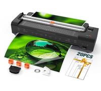 A3 Laminator Machine with 20 Laminating Sheets, Multi Function Laminator with Paper Trimmer Corner Rounder for Office School Business Home Use, Black