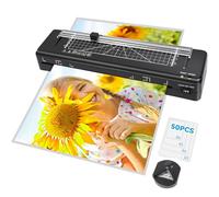 A3 Laminator Machine with Built-in Trimmer, 70s Quick Warm-up, Cold and Thermal Laminator with 30 Laminating Sheets, Portable Laminating Machine for Home School Office (LAM00005US-50pics)