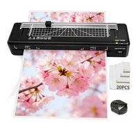 A3 Laminator Machine with Built-in Trimmer, Fast Warm-up, 33cm Cold and Thermal Laminator with 20 Laminating Sheets, Portable for Home School Use (A3+20pics)
