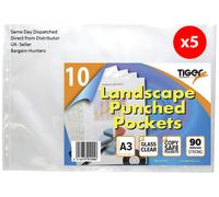 A3 Landscape Punched Pockets (90 micron) - Ring Binder Sleeves Wallets