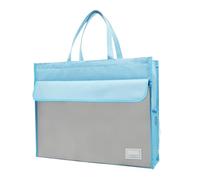 A3 Large Capacity 19 Inch Document Bag - Oxford File Folder with Zipper and Handle | Storage Bag, Files, Drawings, Portable Organized Art Binder with Multiple Pockets for Studen, blue, Fare