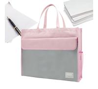 A3 Large Capacity Document Bag 48.5cm - Oxford Zipped Document Holder with Handle | Storage Bag Folders Drawings Students Office Portable Organized Multi Pockets Binder Art