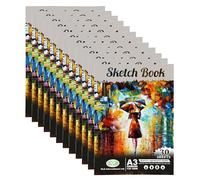 A3 Large Sketchbook Staple Bound Premium Doodle Pad Sketch Pads 30 White Acid Free Drawing Paper 130GSM Art Book Sketch Pad Drawing Pad Ideal for Artists Children Adults Sketching (Sketchbook, 12)