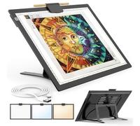 A3 Light Board for Diamond Painting, Rechargeable Battery Light Pad, Magnetic Tracing Light Box, Ultra-Thin Copy Board with 3 Colors& 6 Levels Adjustable Brightness for Drawing, Sketching, Animation