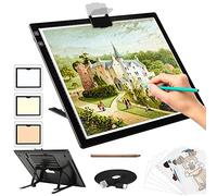 A3 Light Box Drawing Light Pad - Portable Wireless Battery Powered Light Board, 3 Colours 6 Levels Brightness Tracing Light Box with Stand, Rechargeable LED Light Pad for Diamond Painting Sketching