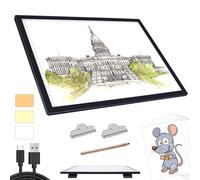 A3 Light Box for Drawing - Portable Battery Powered Light Pad, 3 Colours 6 Levels Brightness Tracing Light Box, Rechargeable LED Light Board for Diamond Painting Weeding Vinyl Drawing
