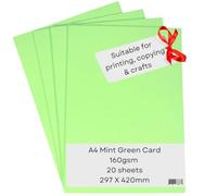 A3 Light Green Card Paper Printer - 180gsm 20 Sheets - Coloured - Suitable for Craft, Printing, Copying, Photocopiers