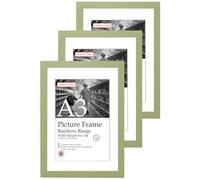 A3 Light Green Picture Frame Set of 3, Perfect for Displaying A4 Pictures with Mount or A3 Pictures Without Mount, Gallery Wall, Posters, Photos, Artwork, or Prints, Light Green