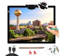 A3 Light Pad, 6 Levels&Stepless Dimmable Diamond Painting Light Board, Ultra-Thin Tracing Light Box with Magnetic Clip, Portable LED Light Pad for Weeding Vinyl Drawing Sketching