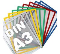 A3 Magnetic Frame for Metallic Surfaces - Pack of 5 - Keeps documents Clean and Highly Visible - No Fixing Required Simply Lift and relocate on to Any Steel Surface, Colour: Red