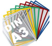 A3 Magnetic Frame for Metallic Surfaces - Pack of 5 - Keeps documents Clean and Highly Visible - No Fixing Required Simply Lift and relocate on to Any Steel Surface, Colour: Green