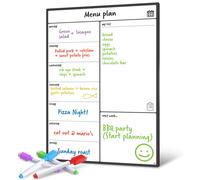 A3 Magnetic Whiteboard Fridge Calendar - Meal Planner and Shopping List White Board - Memo Board and Family Planner Notice Board - Weekly