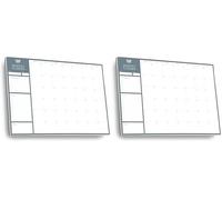 A3 Monthly Planner Desk Pad by Clear Mind Concepts® - 24 Undated Tear-Off Sheets - Thick 160gsm Paper - Monthly Desk Pad Organiser with to-Do List & Notes for Home, Office and Study (Pack of 2)