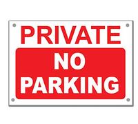A3 No Parking various 5mm Foamex Sign red white with holes (PRIVATE)