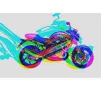A3 Photo Cagiva 125Planet 2001 Ltd Edition Art Colour Glitch