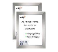 A3 Photo Silver Picture Frames - 2 Pack Silver Poster Frame Wooden Picture Frames for Wall Mounting Horizontal Vertical Room Home Decoration Document Poster Frame (2, Silver)