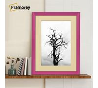 (A3 Pic (A2 Frame)) Pink Picture Frame / LW Style Wall Art Frame / Modern Photo Frames With Ivory Mount