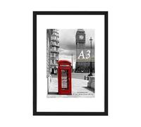 A3 Picture Frame 1Pack, A3 Black Picture Frames 29.7 x 42cm, A3 with Freestanding and Wall Mountable