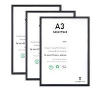A3 Picture Frame, Black Wood Photo Frame with plexiglass - 29.7x42 cm