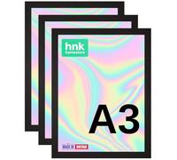 A3 Picture Frames Set of 3 Black Photo Frame, Landscape or Portrait Orientation, Certificate Frame, Poster Frame with Perspex Front for Wall Mount (Black Picture Frame, A3)