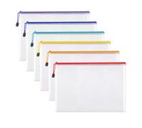 A3 Plastic Zip Wallets - 6PCS A3 Zip Lock Bags, Waterproof File Folders for School/Office Travel, Receipts Storage, Cosmetics, Cross Stitch, Puzzles & Games (A3-6Pcs)