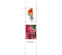 A3 Portrait Cable Wire Steel Rope kit Ceiling to Floor with Easy Access Pocket Cable Display System (A3 Portrait (2pocket) + 2cables)