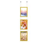 A3 Portrait GOLD Ceiling hanging Mitred Snap Frames Aluminium Wall Posters Holder Click Frame Picture Clip Display Retail Wall Notice Boards (Gold, 3 A3 Portrait Frame Kit)
