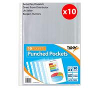 A3 Portrait Punched Pockets (90 micron) - Ring Binder Sleeves Wallets