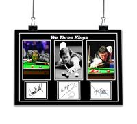 A3 POSTER WE THREE KINGS SNOOKER. JIMMY WHITE. RONNIE O'SULLIVAN. ALEX HIGGINS. SIGNED PRINT (42CM x 30CM)