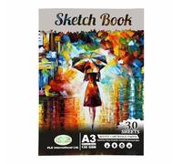 A3 Premium Sketch Book 30 Sheets Center Pinning, Drawing Pad, 130 GSM White Cartridge Paper for Artists, Art Book Pad for The Studio, School Or at Home.