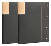 A3 Presentation Book 40 Pocket Portfolio Binder Clear Sleeves 2 Pcs Multicolor(Black)