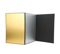 A3 Reflector 180 Degrees Collapsible, Photography Light Reflector Board, 3 Colors Thicken Cardboard Diffuser for Camera Lighting Accessories, with White Black and Silver Sides for
