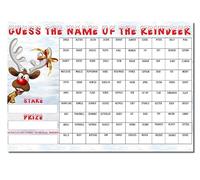 A3 Reindeer Guess The Name of Fundraising Scratchcard Match and Win card