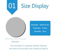 A3 Round Iron Plate - 2.5mm Thick Metal Sheet for Industrial Testing & DIY Projects | Compatible with machine Cutters(60mm 1pcs)