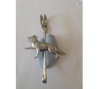 A3 Running Fox kilt pin Scarf or Brooch pin pewter emblem 3" 7.5 cm handmade in sheffield