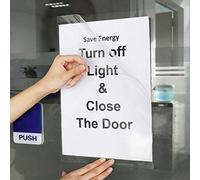 A3 Self-Adhesive Pockets - Pack of 10 - Peel & Stick Document Holders for Signs, Notices, Instructions & Posters - Clear Plastic Sleeves for Walls & Surfaces