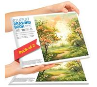 A3 Sketchbook for Artists (Pack of 2) - 36 Pages (18 Sheets) | 100 GSM Premium Cartridge Paper | Drawing & Painting Pad for Kids, Students & Professionals