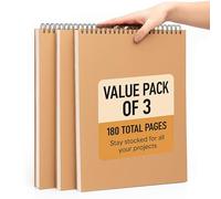 A3 Sketchbook for Artists (Pack of 3) - 120 GSM Thick Paper, 60 Pages (30 Sheets), Soft Cover, Top Spiral Bound - Ideal for Drawing, Sketching, Journaling, Painting