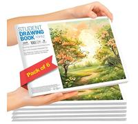A3 Sketchbook for Artists (Pack of 6) - 36 Pages (18 Sheets) | 100 GSM Premium Cartridge Paper | Drawing & Painting Pad for Kids, Students & Professionals